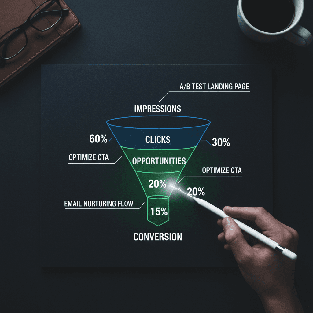 Sales funnel optimization strategy and conversion analysis