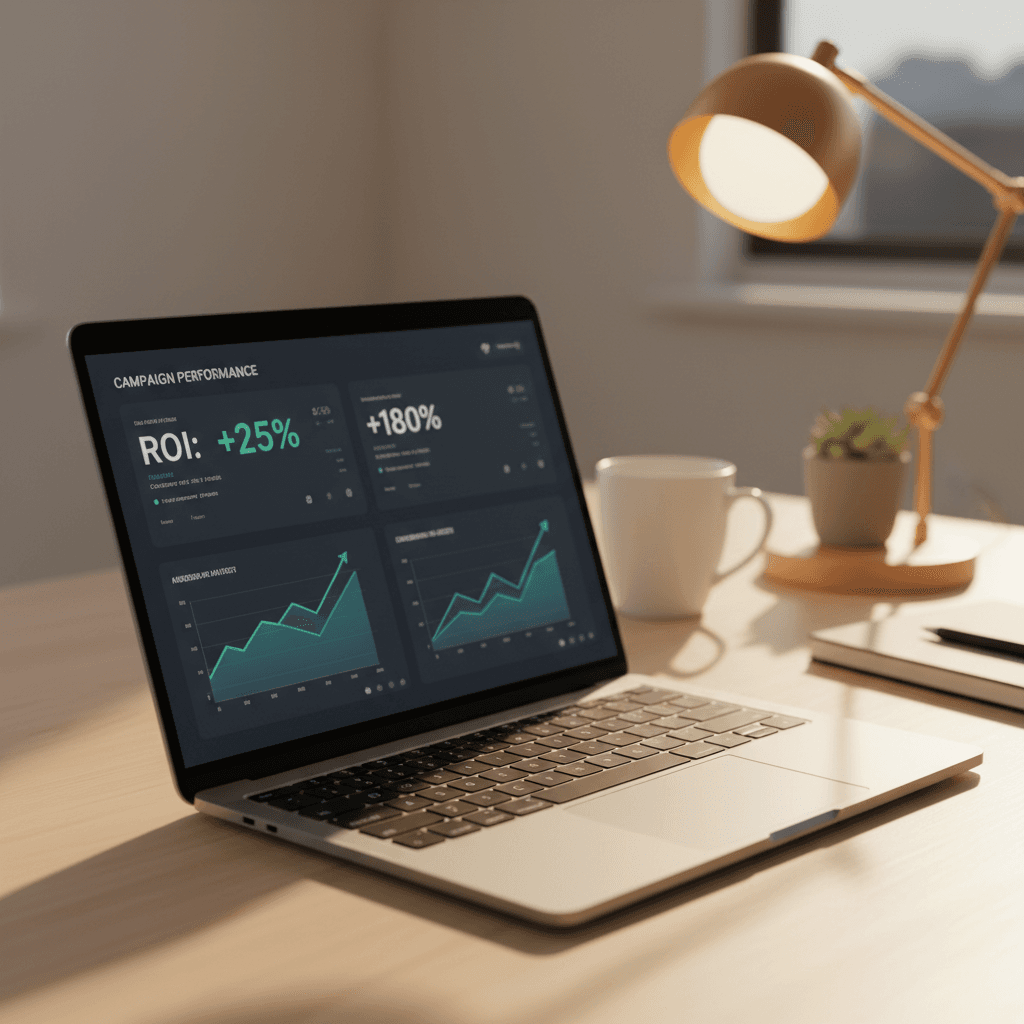 Paid advertising dashboard showing campaign metrics and analytics